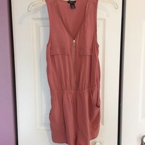 Coral Zip-up Romper